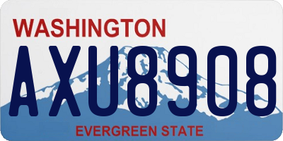 WA license plate AXU8908