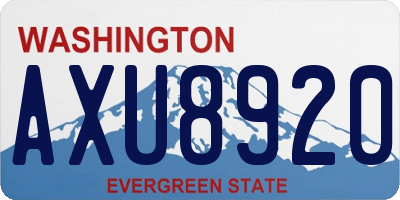 WA license plate AXU8920