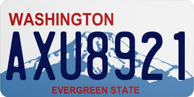 WA license plate AXU8921