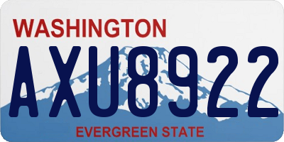 WA license plate AXU8922