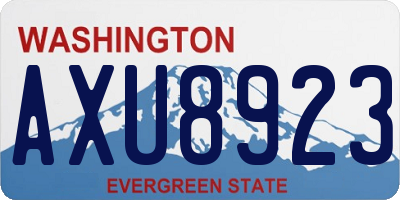 WA license plate AXU8923
