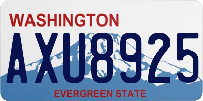 WA license plate AXU8925