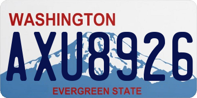 WA license plate AXU8926