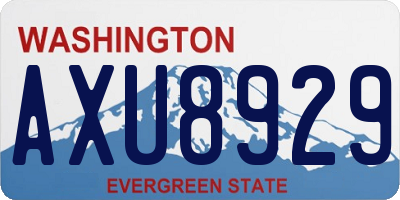 WA license plate AXU8929
