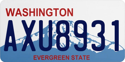 WA license plate AXU8931