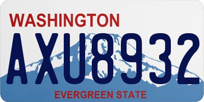 WA license plate AXU8932