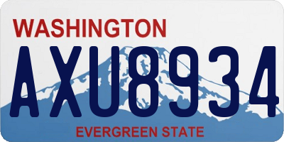 WA license plate AXU8934