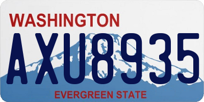 WA license plate AXU8935
