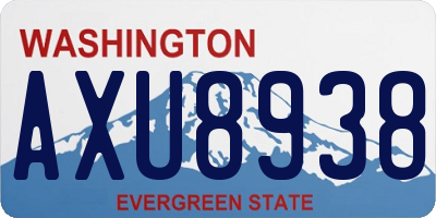 WA license plate AXU8938