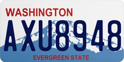 WA license plate AXU8948