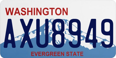 WA license plate AXU8949