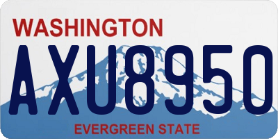 WA license plate AXU8950
