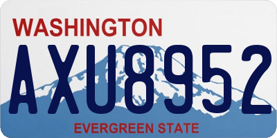 WA license plate AXU8952