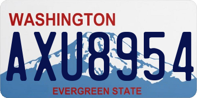 WA license plate AXU8954