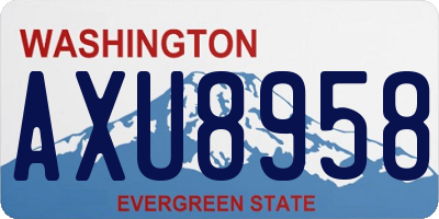 WA license plate AXU8958