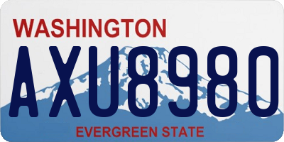 WA license plate AXU8980