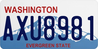 WA license plate AXU8981