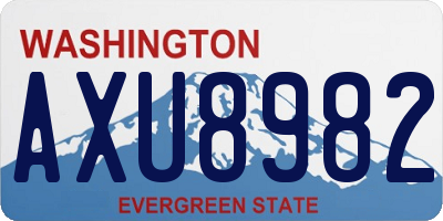 WA license plate AXU8982