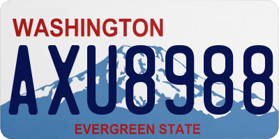 WA license plate AXU8988