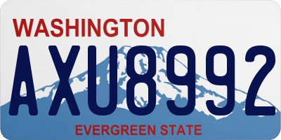 WA license plate AXU8992