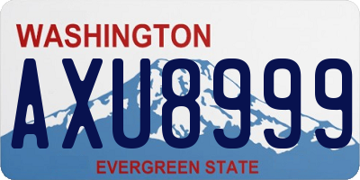 WA license plate AXU8999