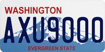 WA license plate AXU9000