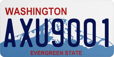 WA license plate AXU9001