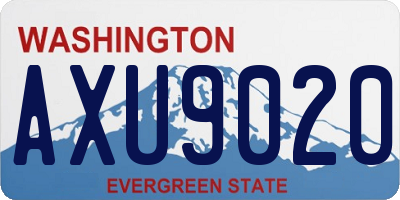 WA license plate AXU9020