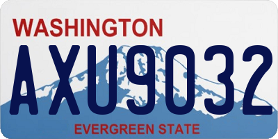 WA license plate AXU9032