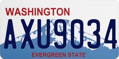 WA license plate AXU9034