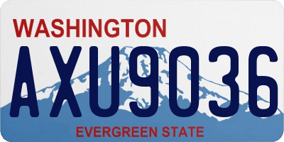 WA license plate AXU9036