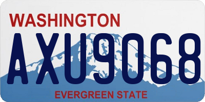 WA license plate AXU9068