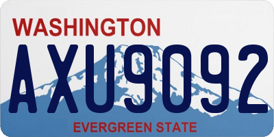 WA license plate AXU9092