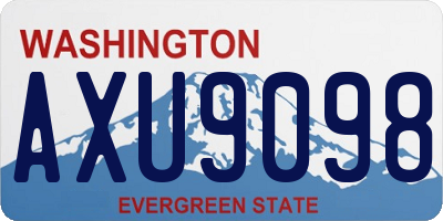 WA license plate AXU9098