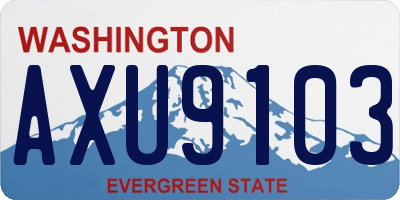 WA license plate AXU9103