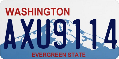 WA license plate AXU9114