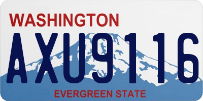 WA license plate AXU9116