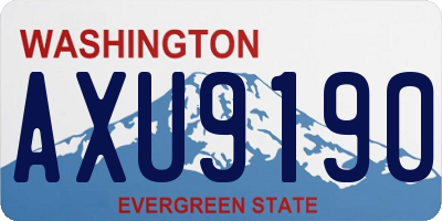 WA license plate AXU9190