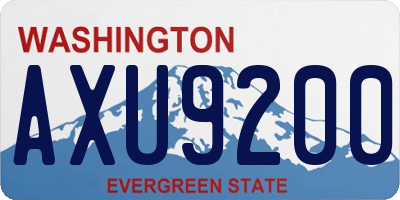 WA license plate AXU9200