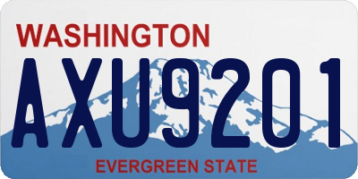WA license plate AXU9201