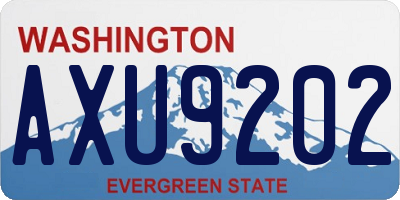 WA license plate AXU9202
