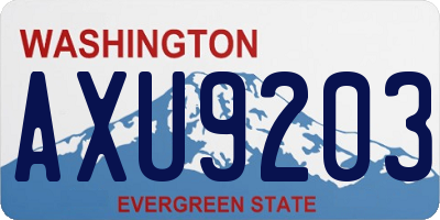 WA license plate AXU9203