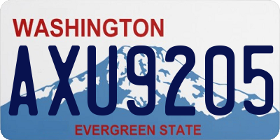 WA license plate AXU9205