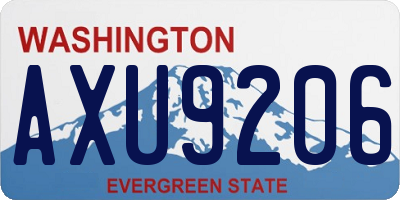 WA license plate AXU9206