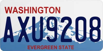 WA license plate AXU9208
