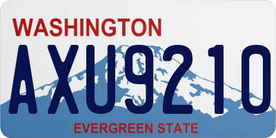 WA license plate AXU9210