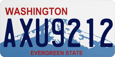 WA license plate AXU9212