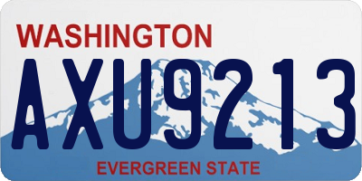 WA license plate AXU9213