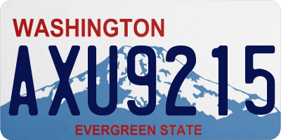 WA license plate AXU9215