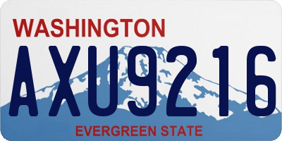 WA license plate AXU9216